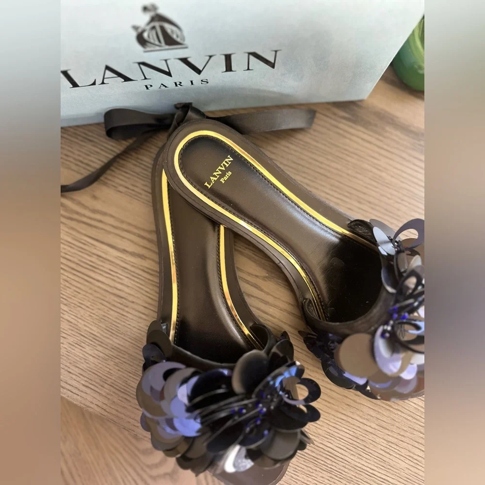 Lanvin sandal slides Sz 38 - Picture 2 of 4